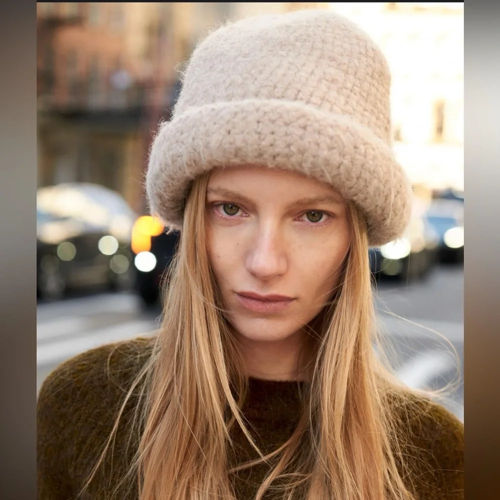 Zara chunky knit cuffed hat